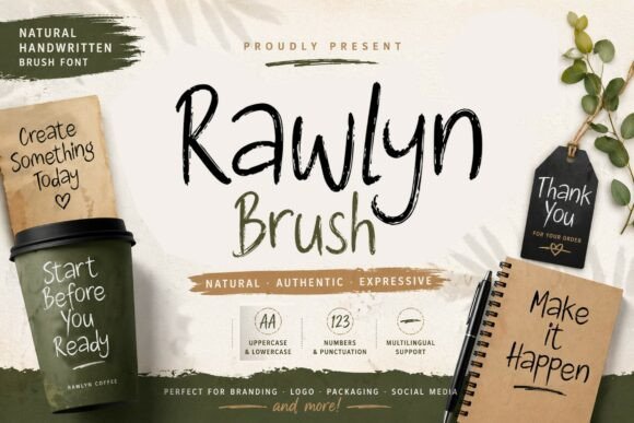 Rawlyn Brush Font for Handmade Brands